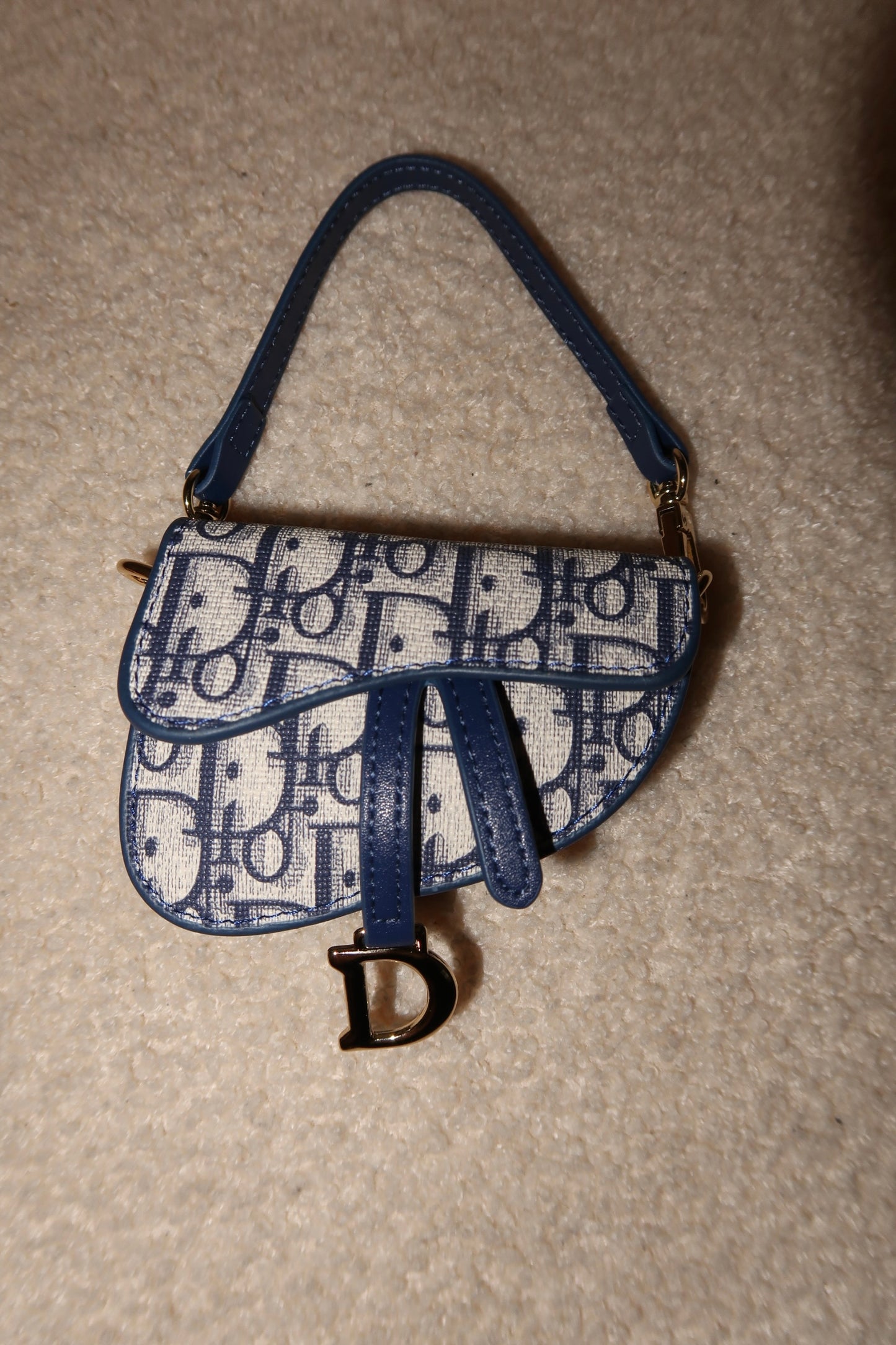 Navy D Monogram Bag